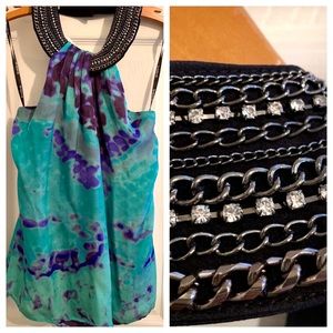 Bebe Printed Wrap Around Halter